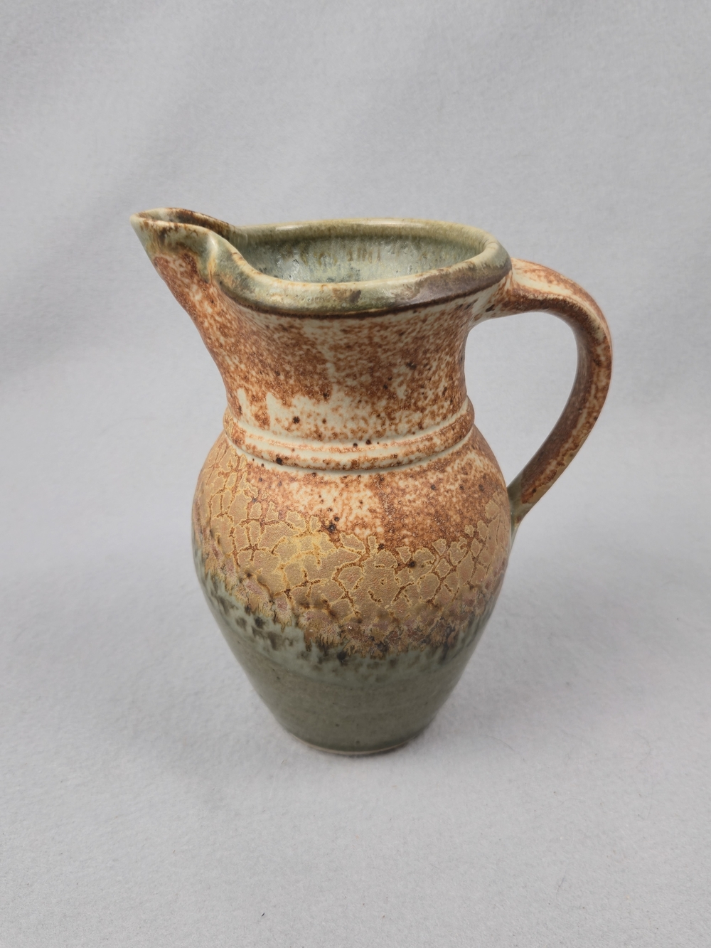 Vintage Sunset Canyon Pottery Studio Art Ceramic Pitcher Jug Texas Artisan Green